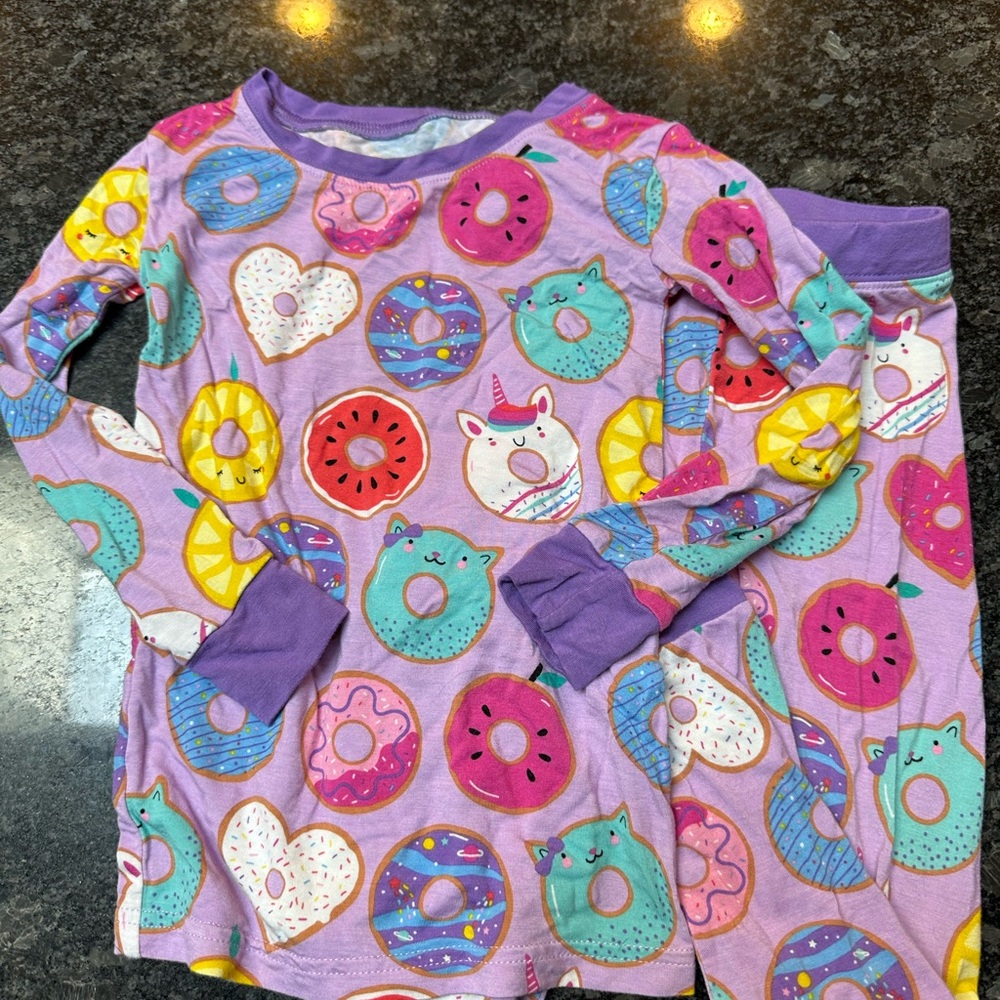 Little Sleepies Donut Purple and Pink Pajama Set - 3T
